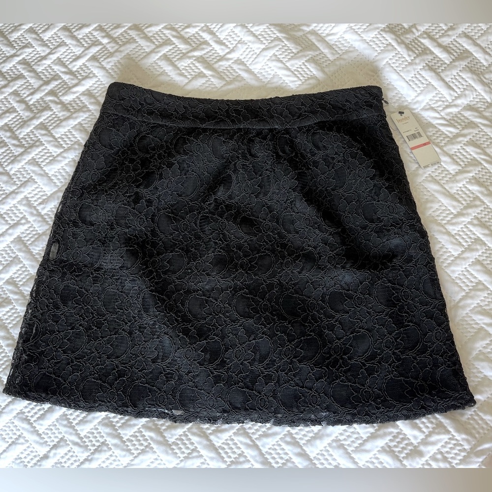 Laundry by Shelli Segal Black Floral Lace Skirt NWT